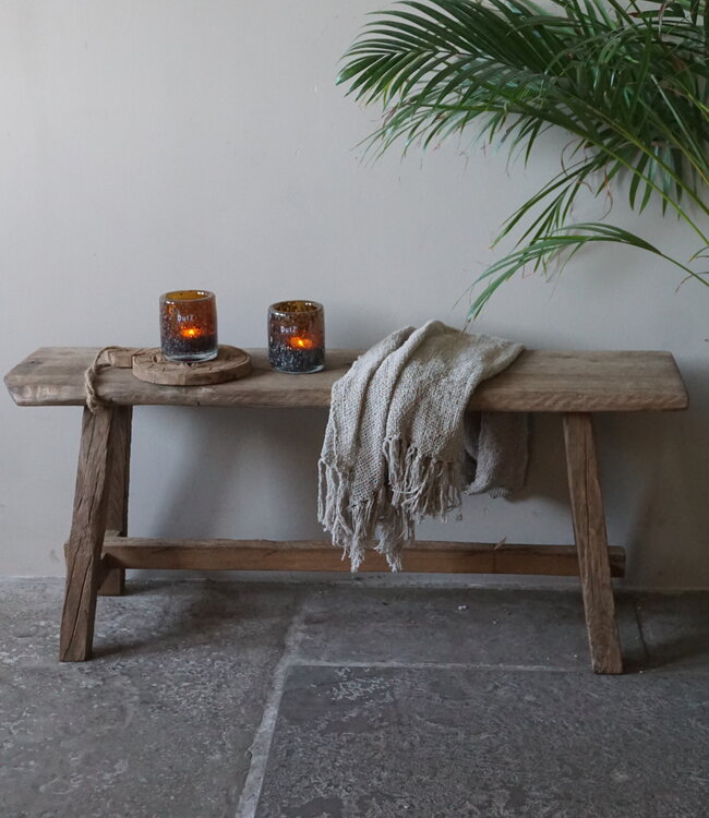 Rene Houtman Oud Eikenhouten Bankje | Nr 1 | H46,5 x B100 x D20 cm