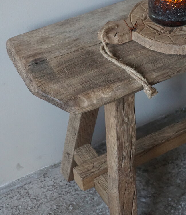 Rene Houtman Oud Eikenhouten Bankje | Nr 1 | H46,5 x B100 x D20 cm