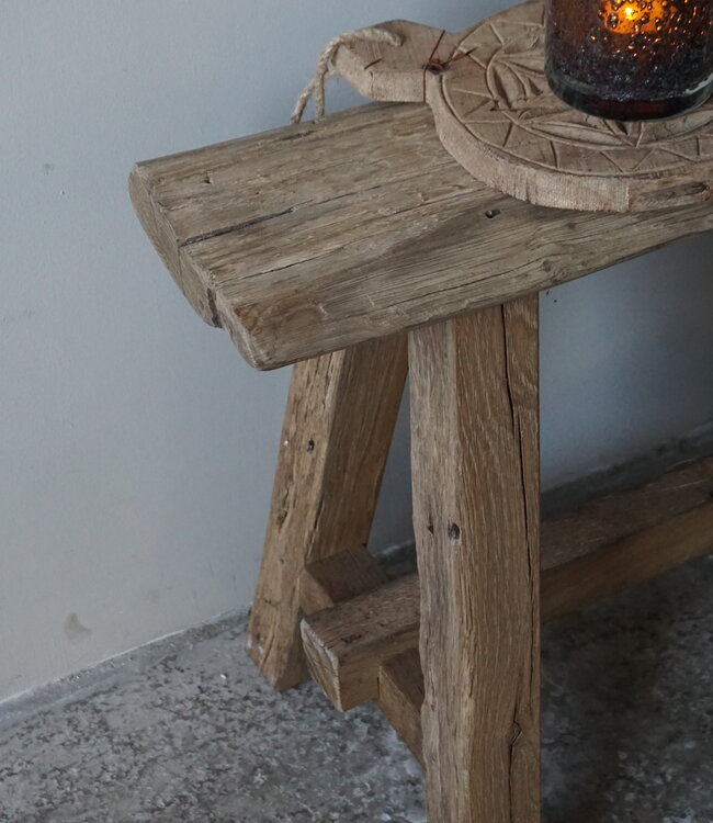 Rene Houtman Oud Eikenhouten Bankje | Nr 2 | H47 x B101 x D20 cm