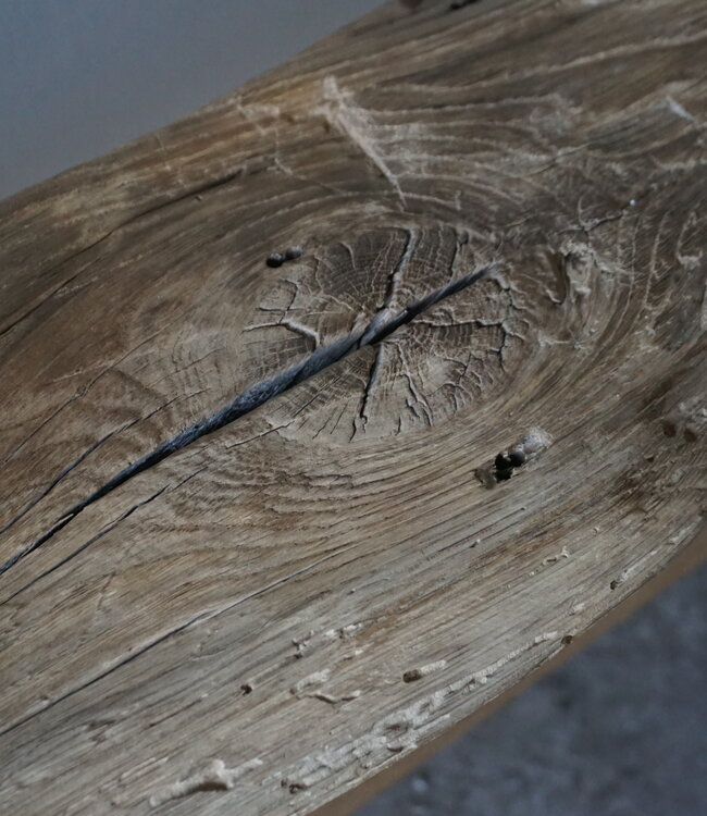 Rene Houtman Oud Eikenhouten Bankje | Nr 2 | H47 x B101 x D20 cm