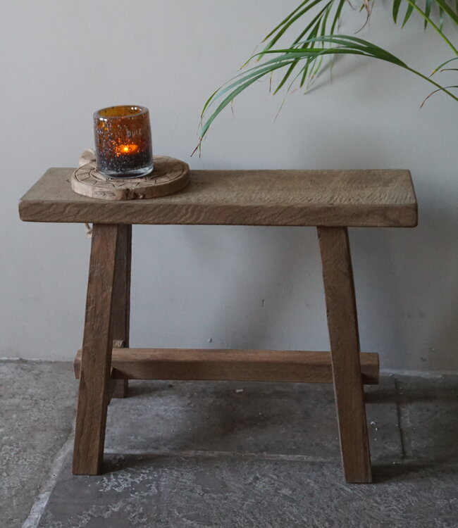 Rene Houtman Oud Eikenhouten Bankje | Nr 1 | H45 x B61 x D18 cm