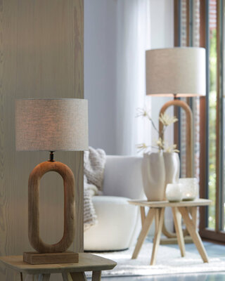 Rene Houtman Lampvoet 20x12x44 cm Hout Mat Naturel