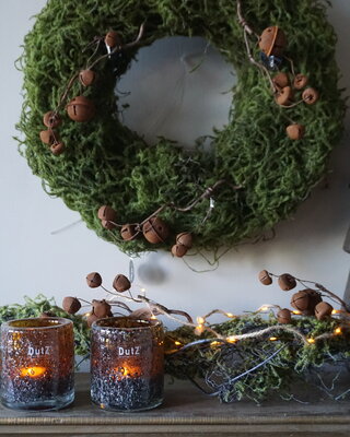 Rene Houtman Decoratieve Rustieke Kersttak Met Bellen | L30 cm