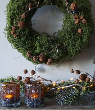 Rene Houtman Decoratieve Rustieke Kersttak Met Bellen | L30 cm