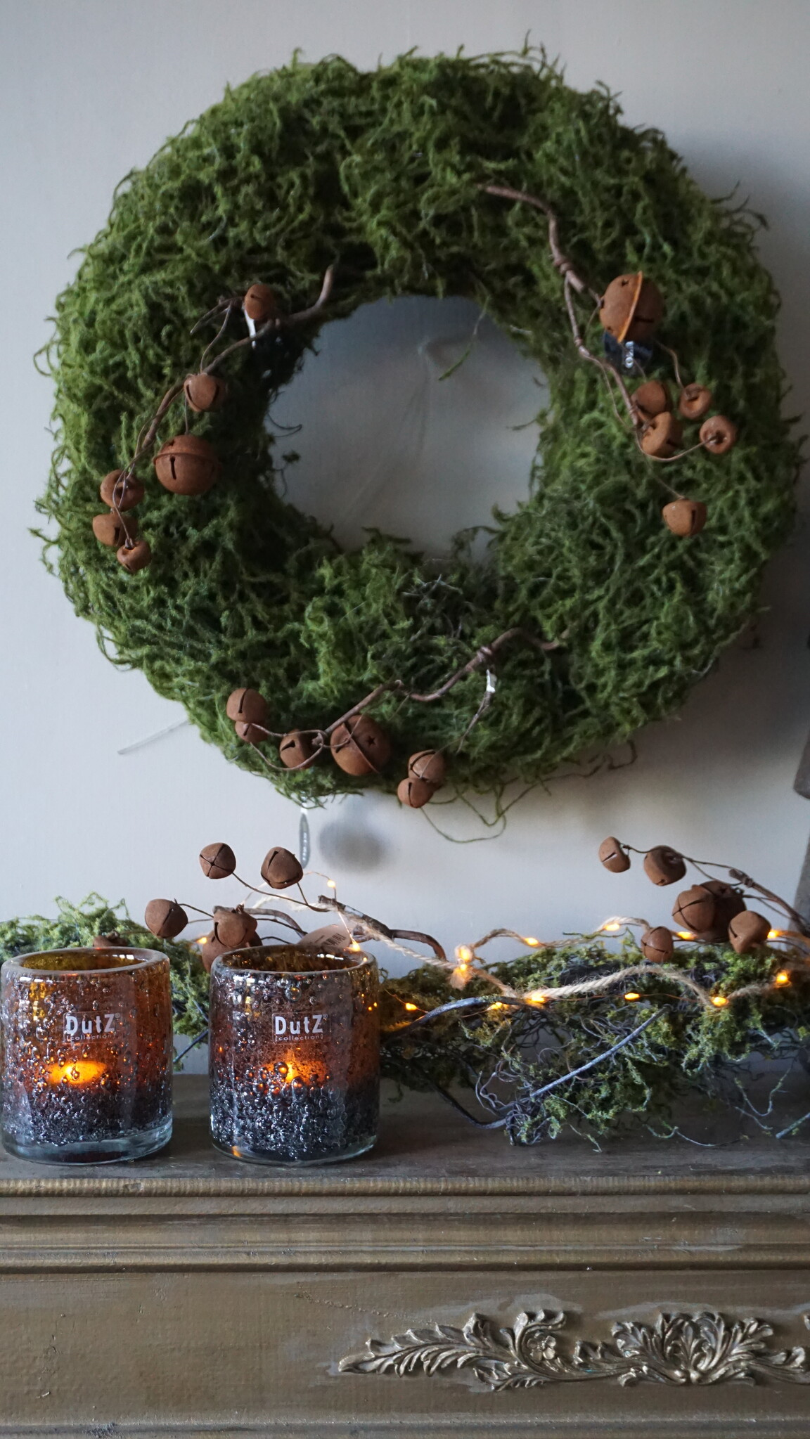 Rene Houtman Decoratieve Rustieke Kersttak Met Bellen | L30 cm