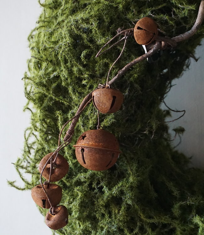 Rene Houtman Decoratieve Rustieke Kersttak Met Bellen | L30 cm