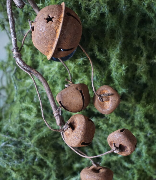 Rene Houtman Decoratieve Rustieke Kersttak Met Bellen | L30 cm