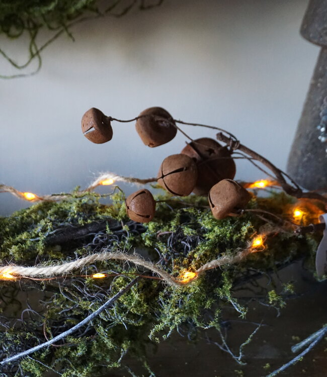 Rene Houtman Decoratieve Rustieke Kersttak Met Bellen | L30 cm