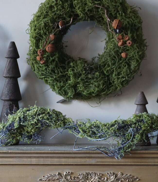 Rene Houtman Mos Kunst Guirlande Groen | L150 cm