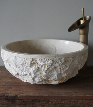 Rene Houtman Waskom Beige Marmer Gekapt B38xH15 Cm