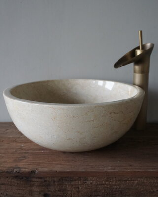 Rene Houtman Ronde Waskom Marmer | Beige | Ø38xH15 cm