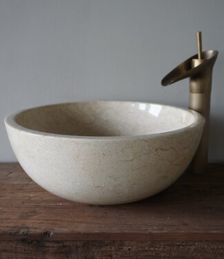Rene Houtman Ronde Waskom Marmer | Beige | Ø38xH15 cm