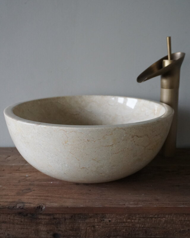 Rene Houtman Ronde Waskom Marmer | Beige | Ø38xH15 cm