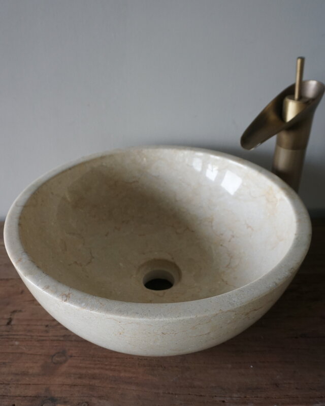 Rene Houtman Ronde Waskom Marmer | Beige | Ø38xH15 cm
