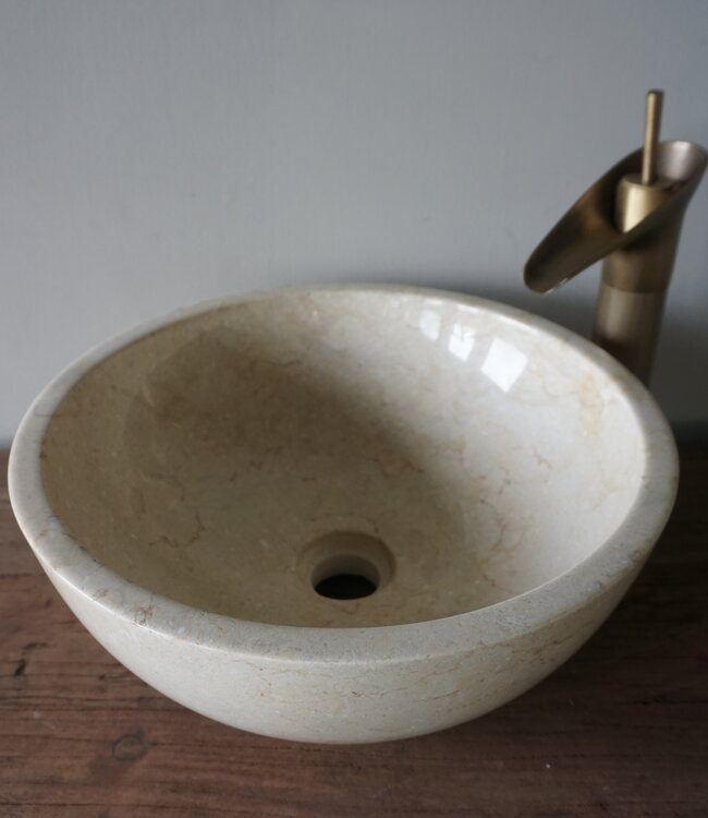 Rene Houtman Ronde Waskom Marmer | Beige | Ø38xH15 cm