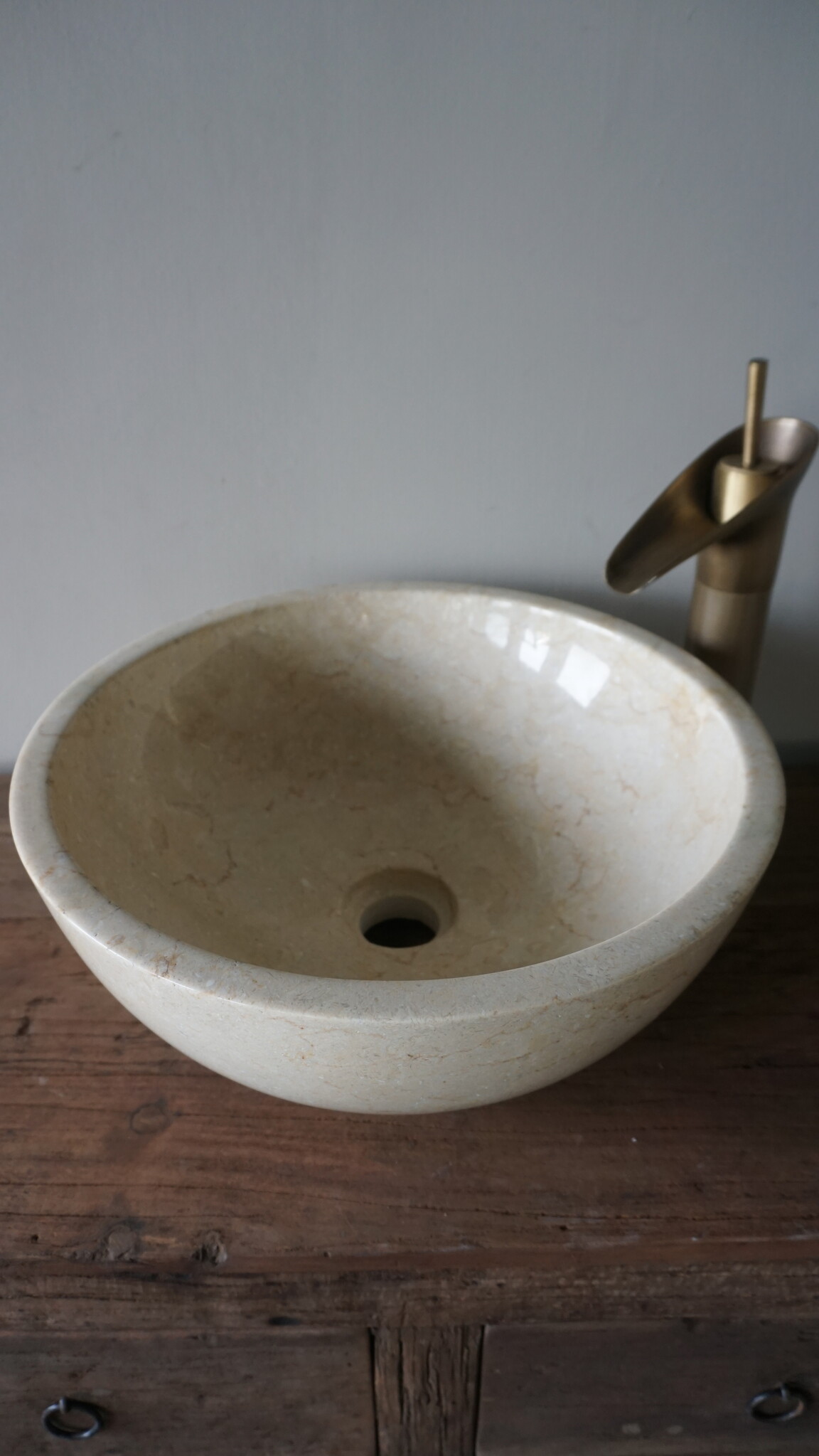 Rene Houtman Ronde Waskom Marmer | Beige | Ø38xH15 cm