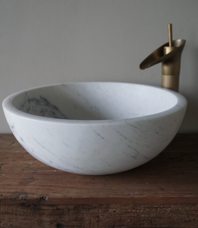 Rene Houtman Waskom Marmor | Wit | Marmer | Ø 40 x H15 cm