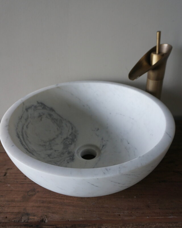 Rene Houtman Waskom Marmor | Wit | Marmer | Ø 40 x H15 cm