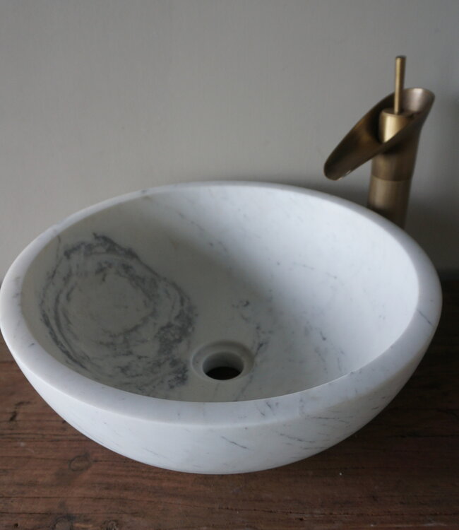 Rene Houtman Waskom Marmor | Wit | Marmer | Ø 40 x H15 cm