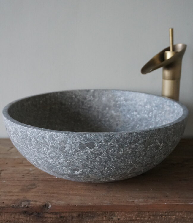 Rene Houtman Luxe Waskom Marmer Grijs | Ø40 x H14 cm