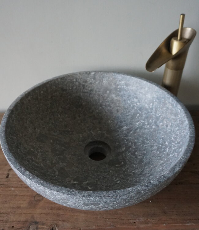 Rene Houtman Luxe Waskom Marmer Grijs | Ø40 x H14 cm