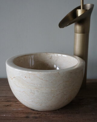 Rene Houtman Waskom Marmer Beige | Ø21 x H12 cm