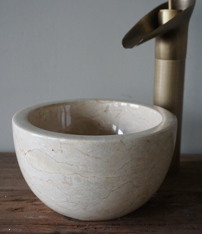 Rene Houtman Waskom Marmer Beige | Ø21 x H12 cm