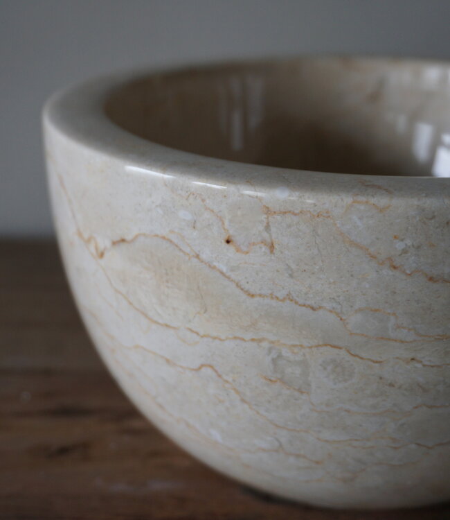 Rene Houtman Waskom Marmer Beige | Ø21 x H12 cm