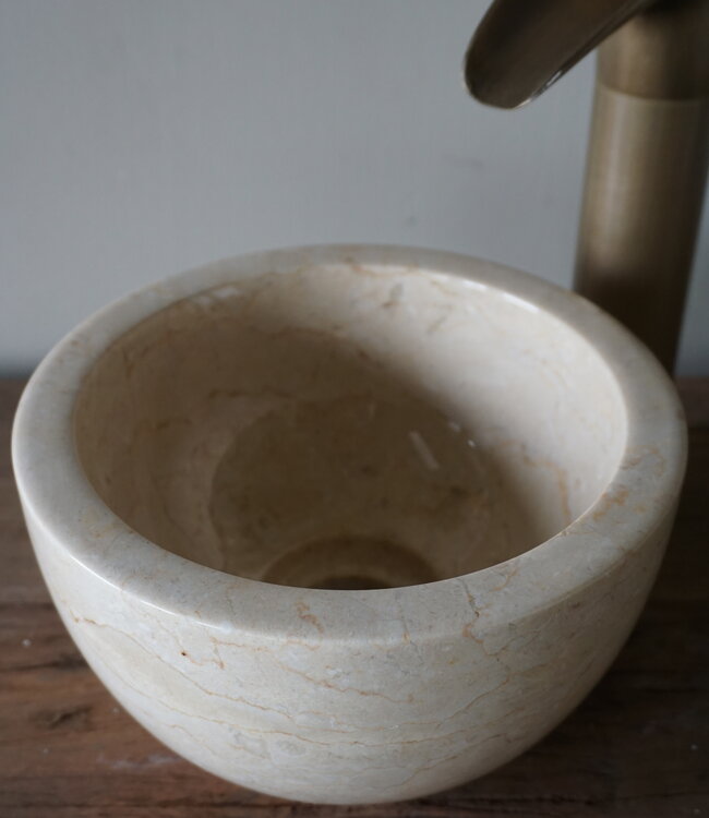 Rene Houtman Waskom Marmer Beige | Ø21 x H12 cm