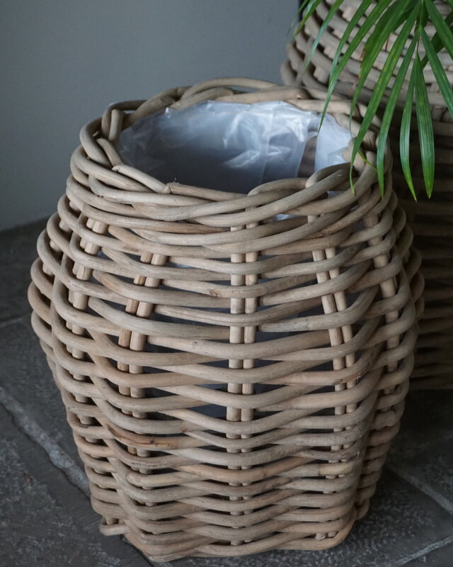 Rene Houtman Plantenmand Bloembak Rotan | Set Van 2