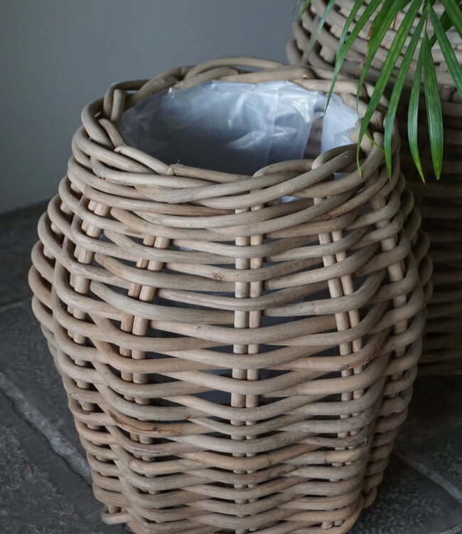 Rene Houtman Plantenmand Bloembak Rotan | Set Van 2