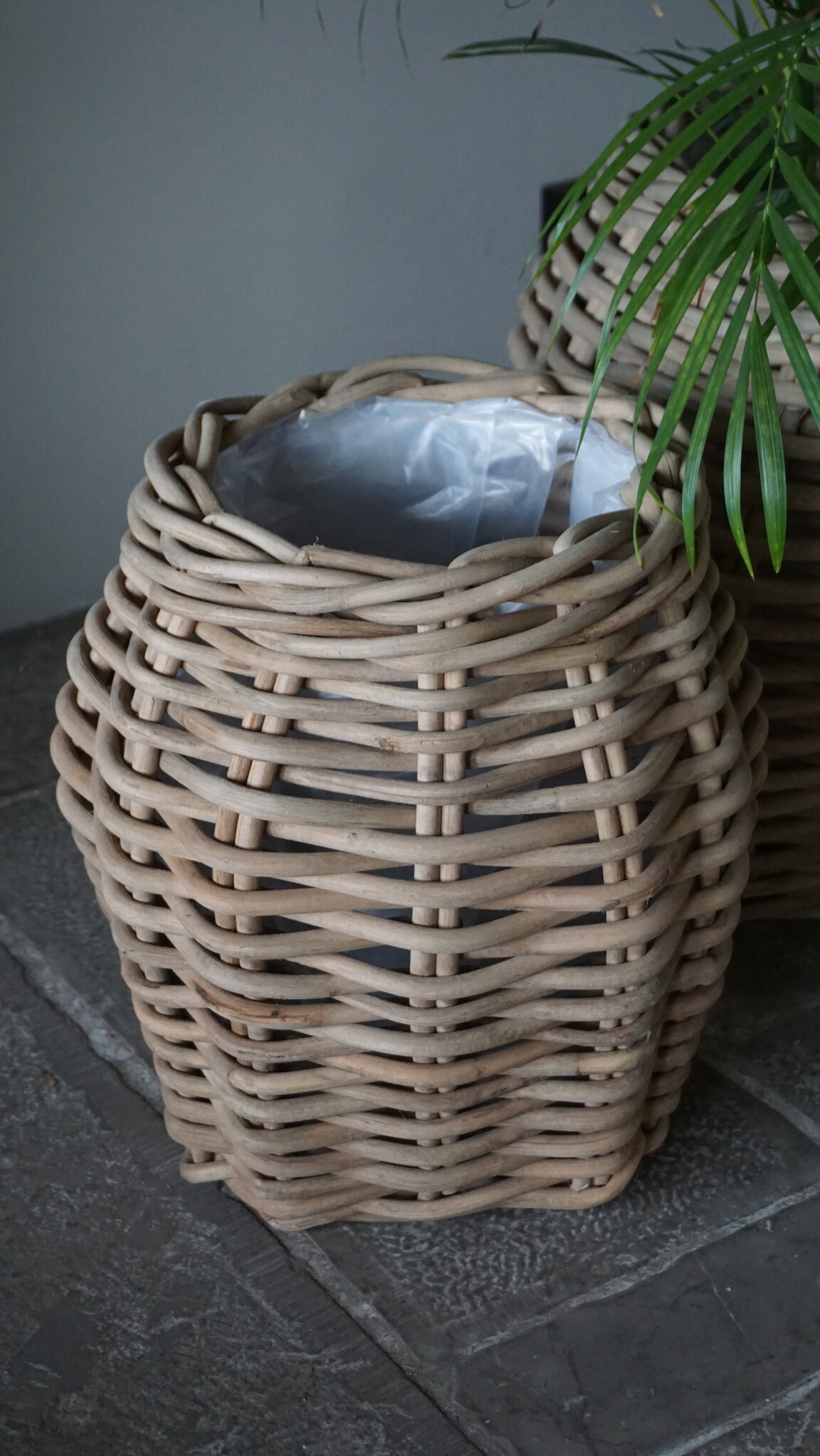 Rene Houtman Plantenmand Bloembak Rotan | Set Van 2