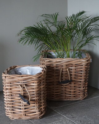 Rene Houtman Set Van 2 Plantenmanden Bloembakken | Rotan