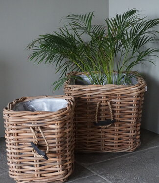Rene Houtman Set Van 2 Plantenmanden Bloembakken | Rotan