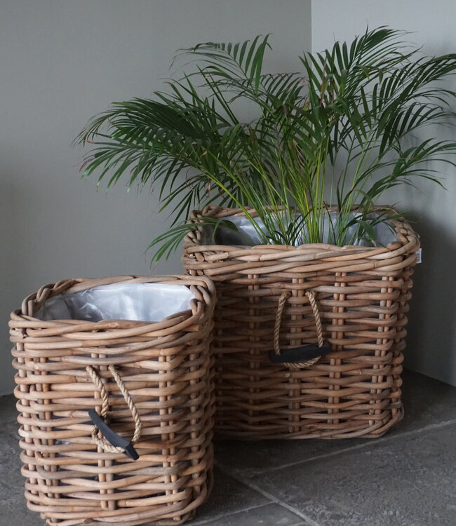 Rene Houtman Set Van 2 Plantenmanden Bloembakken | Rotan