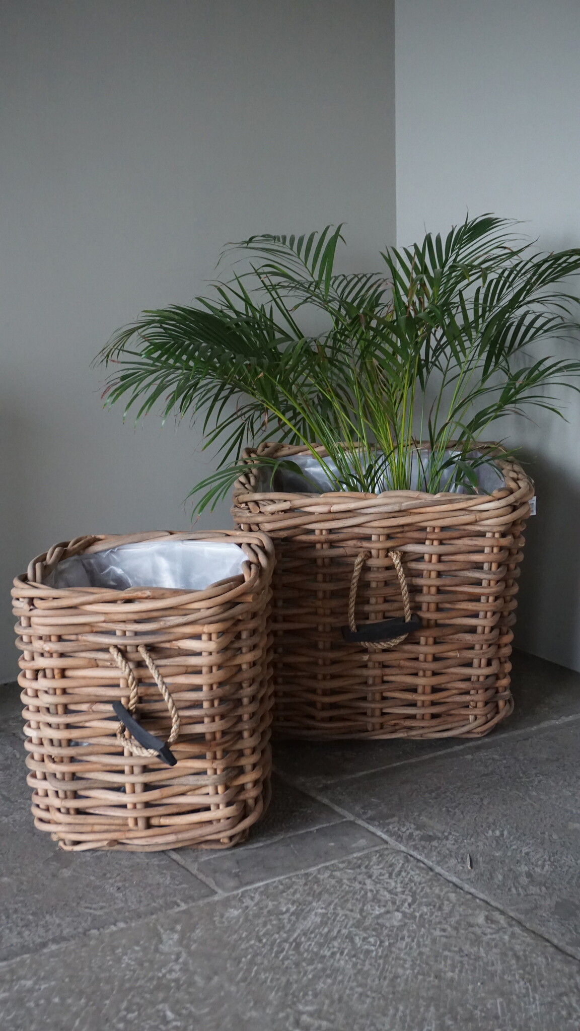 Rene Houtman Set Van 2 Plantenmanden Bloembakken | Rotan