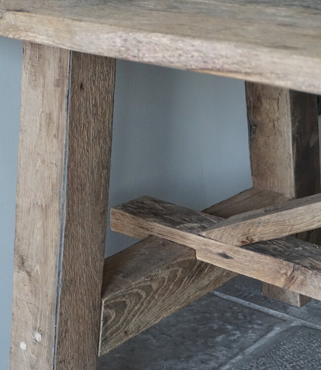 Rene Houtman Oud Eikenhouten Tafel | L300 x B100 x D80 cm