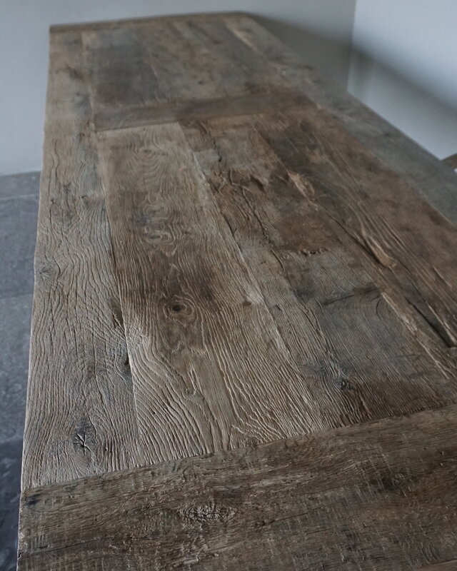Rene Houtman Oud Eikenhouten Tafel | L300 x B100 x D80 cm