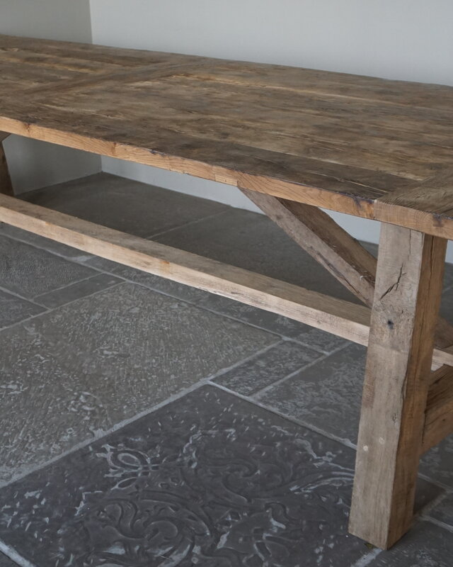 Rene Houtman Oud Eikenhouten Tafel | L300 x B100 x H79 cm