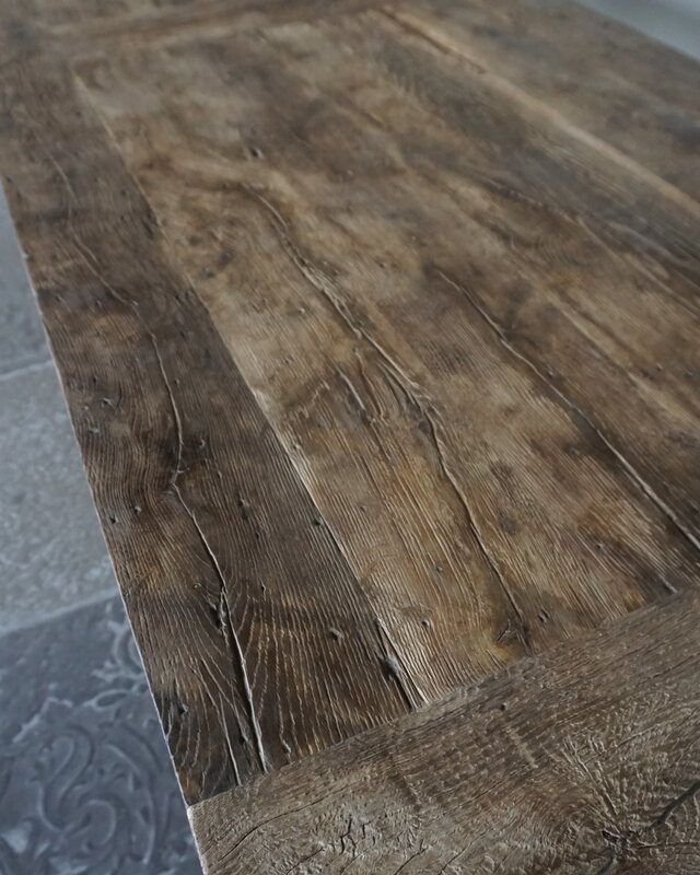 Rene Houtman Oud Eikenhouten Tafel | L300 x B100 x H79 cm