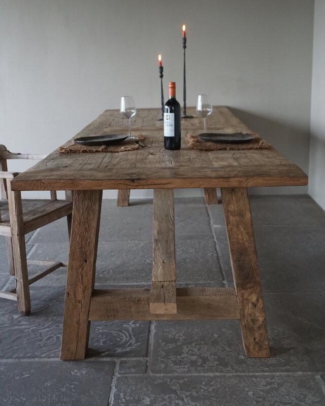 Rene Houtman Oud Eikenhouten Tafel | H80xL300xB100 cm