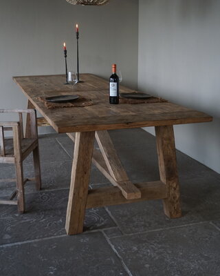 Rene Houtman Oud Eikenhouten Tafel | H80xL300xB100 cm