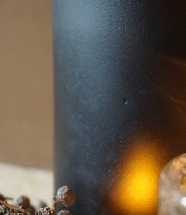 Rene Houtman Windlicht Cilinder Smoke Mat Zwart - H20 x B15 Cm