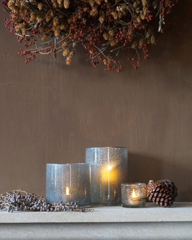 Rene Houtman Windlicht Cilinder Bubbels Naturel - H10 x B10 Cm