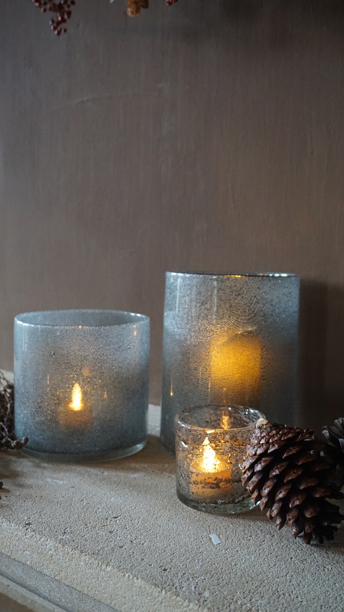 Rene Houtman Windlicht Cilinder Bubbels Naturel - H10 x B10 Cm