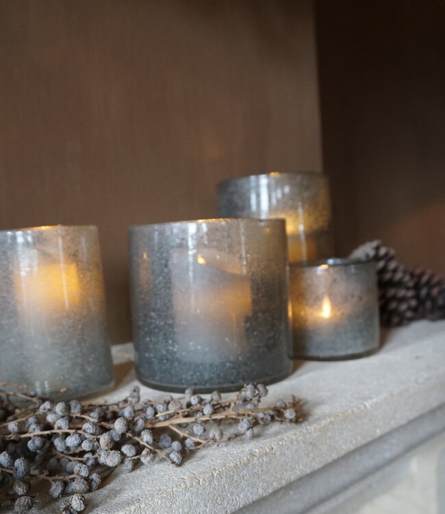 Rene Houtman Windlicht Cilinder Bubbels Naturel - H10 x B10 Cm