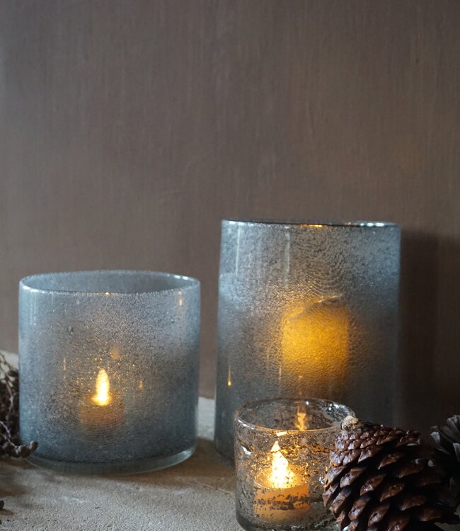 Rene Houtman Windlicht Cilinder Bubbels Naturel - H15 x B10 Cm