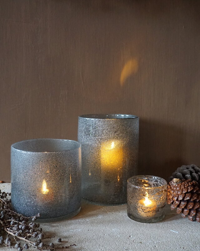 Rene Houtman Windlicht Cilinder Bubbels Naturel - H15 x B10 Cm