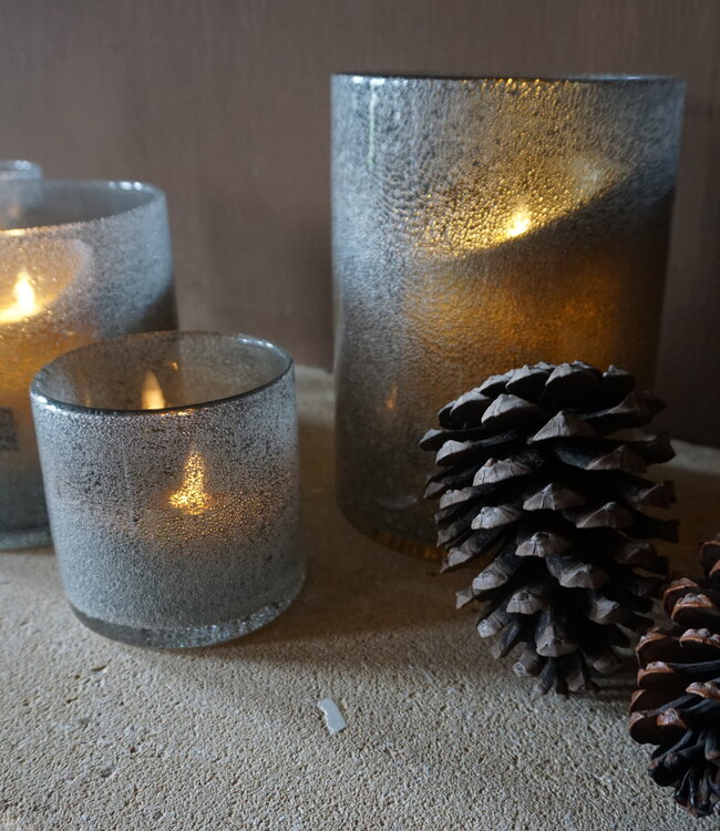 Rene Houtman Windlicht Cilinder Bubbels Naturel - H15 x B15 Cm