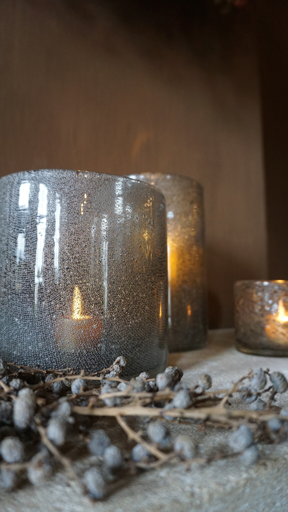 Rene Houtman Windlicht Cilinder Bubbels Naturel - H15 x B15 Cm